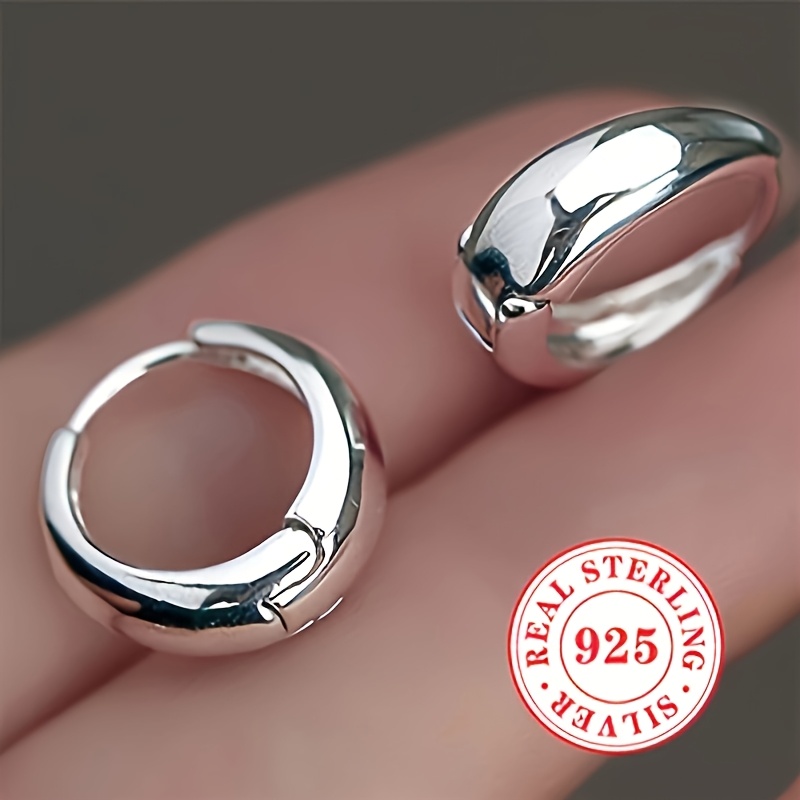 Women's 925 Sterling Silver Round Pendant Stud Earrings with Gemstones